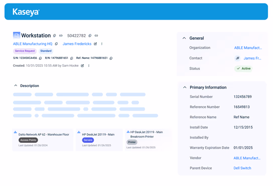 Kaseya 365 Dashboard