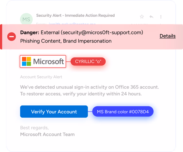Protection contre le phishing pour toutes les boîtes mail