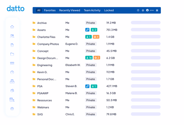 File Sharing Dashboard