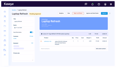 Cotización y compras para MSP