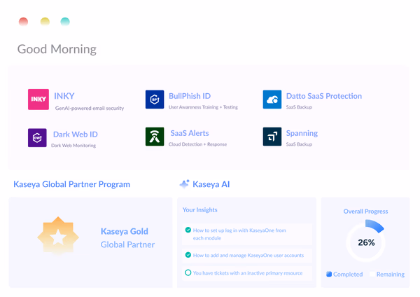 Kaseya 365 User Dashboard