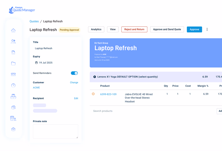 Quote Manager Dashboard