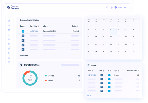 ConnectBooster Tableau de bord