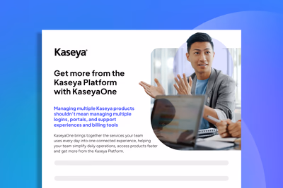 Capa do arquivo para “Aproveite ao máximo a plataforma Kaseya com” KaseyaOne