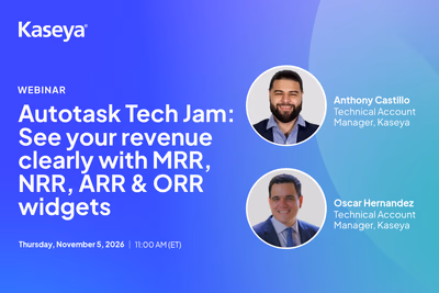 Autotask Tech Jam: See your revenue clearly with MRR, NRR, ARR & ORR widgets