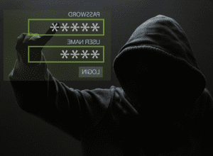Hacker Login Screen Data Breach