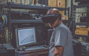 Man using VR headset