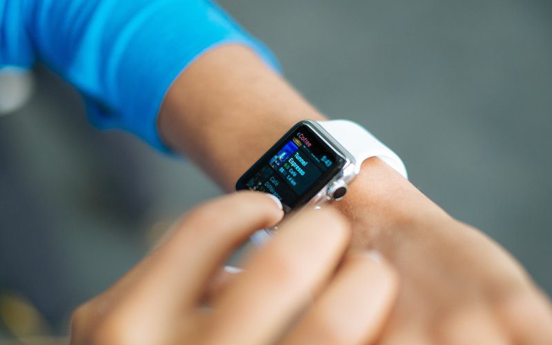 Man using smart watch