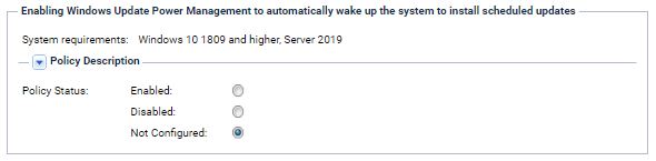 Configuration of Windows Update Power Management in Kaseya VSA