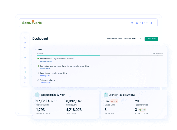 SaaS Alerts dashboard illustration