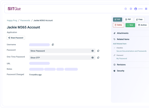 IT Glue -dashboard
